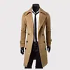 [M-4XL] 2024 AliExpress novo sobretudo trench coat masculino de nylon de abotoamento duplo comprimento médio moderno justo casual
