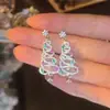 Aretes Largos de Árbol de Navidad para Mujer en Otoño e Invierno, Diseño Único de Nicho, Exquisitos Aretes de Alta Gama, Lujo Accesible y Sensación de Alta Gama