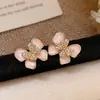 Brincos Borboleta com Pedras de Diamante e Esmalte Gotejante Estilo Novo, Brincos Versáteis Exquisitos Estilo Doce Estilo Coreano, Brincos de Luxo Leve de Alta Qualidade Atacado