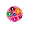 Molde de silicona líquida para decoración de pasteles de fondant con flores de margarita grandes y pequeñas, girasoles, pasteles en tazas de papel de chocolate