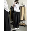 Pantalones casuales de estilo japonés para hombre, verano 2023, delgados, holgados, de pierna ancha, pantalones casuales