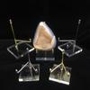 Suporte de exposição de acrílico Cristal bruto pedra mineral padrão minério cristal cluster jade decoração suporte base transparente jóias rack