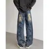 Pantalones de trabajo retro americanos nuevos de primavera para hombre, holgados, rectos, de pierna ancha, a la moda, retazos, casuales, largos hasta el suelo, pantalones plisados