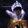 Capa de lentejuelas con luces LED para concursos de belleza, bares, floristerías, escenarios de karaoke, capa con cuello alto, disfraces de Halloween, desfiles de moda.