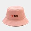 Chapéu de pescador bordado com flor pequena estilo coreano feminino pequeno chapéu de bacia simples fresco para estudantes de viagem de lazer chapéu de sol