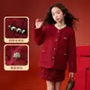 Chaqueta Acolchada para Niña Invierno 2025 Nueva Elegante Estilo Chanel Gruesa Cálida Chaqueta de Año Nuevo para Niños