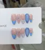 Nai Zi, arte de uñas puro hecho a mano, nueva colección otoño/invierno B412, totalmente pintado a mano con diseños intrincados, elegantes pegatinas de uñas estilo francés para exportación
