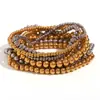 Moda Ins Europea y Americana Simple Popular Joyería de Mano Nicho Retro Acero Inoxidable Chapado en Oro de 18K Pulsera Elástica de Cuentas
