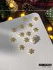 Enfeites de unha de floco de neve de natal, liga de ouro e prata, diamante, luz de flash requintada, ornamentos de armadura de luxo para uso no atacado