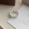 Anillo de Flor de Rosa Mate Retro de Nicho de Plata de Ley S925 Estilo Coreano Lujo Ligero Anillo Abierto Personalizado Anillo de Flor para Dedo Índice