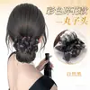 Moño Redondo para el Cabello para Mujeres con Pinza de Garra, Malla Completa para la Parte Trasera de la Cabeza, Moño de Hilo con Flor, Herramienta de Peinado, Moño Falso de Cabello Natural Realista