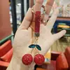 Chaveiro Popular Transfronteiriço com Imitação de Fruta Cereja Cravejado com Diamantes Acessórios de Bolsa Moda Coreana para Mulheres Venda por Atacado