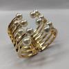 Comercio exterior europeo y americano nuevo exquisito lujo aleación galvanizada pulsera simple diamante perla raya pulsera explosiones de comercio exterior