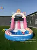 Combo de Escorregador Aquático Inflável Infantil Série Doce Rosa Uso Externo em Casa com Piscina Parque Aquático Festa Castelo