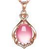 Chegada Nova Coreana Pingente de Zircônia Rosa Natural Cristal Rosa Corrente para Clavícula para Presente de Aniversário Dia dos Namorados da Namorada