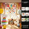 Chuva de Balões de Aniversário Cascata Decoração de Festa para Criança de 3 Anos Bolo Fundo em Placa KT Decoração Corda Puxar Pano Pendurado