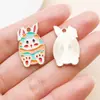 Día de Pascua Huevo Sorpresa Lindo Conejo Colgante de Aleación Pulsera DIY Llavero Accesorios para Pendientes