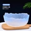 Bol de Vidrio Martillado con Borde Dorado Japonés Venta al por Mayor Set de Vajilla Transparente Estilo Nórdico Bol de Postre Plato Bol de Vidrio