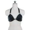 Conjunto de Lingerie de Couro Sintético para Adultos Diversão no Quarto Auto-Prazer Bondage Alternativo Feminino Brinquedo de Amarração Sedução Roupa