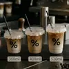 Vaso desechable para café hecho de material PET, 500ML, Americano helado con tapa, vaso para bebidas frías, vaso impreso para té de leche