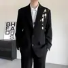 Chaqueta de Traje Casual de Lujo de Alta Gama Bordada con Lentejuelas para Primavera y Otoño para Hombre, Elegante Traje de Rendimiento de Moda