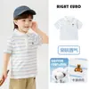 Polo Europeu Right para Meninos Manga Curta Camiseta de Verão 2026 Nova Roupa Infantil para Crianças Pequenas Verão Meia-Manga Tendência