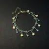 Pulsera retro vintage Collar de vieira chapado en oro vieira concha de doble capa