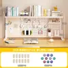Estante de almacenamiento de tablero perforado para escritorio, estantería de varias capas para escritorios de dormitorios estudiantiles, no requiere taladro, estante de almacenamiento multifuncional para escritorios de oficina
