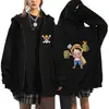 2025 Invierno Hzw Nuevo Luffy Anime Periférico Sudadera con Cremallera Bidimensional Otoño e Invierno Chaqueta de Forro Polar Cosplay