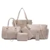 Comércio Exterior Transfronteiriço 2025 Nova Moda Conjunto de Bolsas de Mão Femininas, Conjunto de Seis Peças de Bolsas de Ombro, Transversais e Tote, Grande Capacidade Atacado