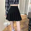 Falda plisada falda corta para mujer 2025 nueva de cintura alta estudiantil versátil falda petite falda de línea A falda estilo preppy