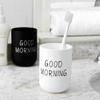 Taza de Lavado Simple Escandinava Taza para el Hogar Baño Cepillarse los Dientes y Enjuague Bucal Impresión Textura Esmerilada Vaso de Agua Hogar