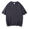 Nueva Camiseta de Verano Estilo Oversize 220 Algodón Puro Sin Mangas Cuello Redondo Manga Corta, Algodón de Fibra Larga, Color Sólido, Corte Holgado, Marca de Tendencia Diseño Personalizado