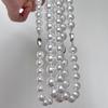 Desaparece su ni ni mismo estilo plano para hielo y nieve Perla blanca australiana diseño anudado cadena de clavícula redonda fuerte collar ligero para mujeres