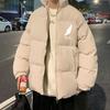 Casaco casual acolchoado de algodão para homens outono e inverno casal novo elegante em estilo coreano solto estampado design sentido nicho casaco acolchoado