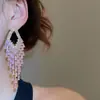 Brincos de Borboleta Rosa Doce com Franjas e Zircônia, Brincos de Luxo Leve e de Alta Qualidade, Brincos de Moda Europeus e Americanos Transfronteiriços para Mulheres Atacado