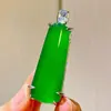 Pingente de Crisoprásio Verde Imperial Translúcido de Gelo Natural de Alta Qualidade de Luxo