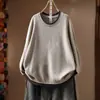 Tricô de outono 2026 novo estilo coreano bonito, moderno e chique top de caimento solto para mulheres MHT