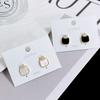 Pendientes geométricos con microincrustaciones de circonita y costuras cuadradas, elegantes y sencillos, con aguja de plata s925, combinables con todo, de alta calidad.