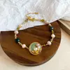Nala Nova Pulseira Estilo Chinês Estilo Nacional Cristal Pedra Natural Pérola Colorida Tecida à Mão Nicho Pulseira de Verão Feita à Mão