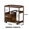 Gabinete de Té Móvil Gabinete Lateral de Cocina Estante para Té Estante Cubo Estante de Almacenamiento de Madera Maciza de Bambú Mesa Lateral de Mesa de Té