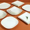 Platos Cuadrados de Melamina para Uso Comercial en Restaurantes, Vajilla Imitación Porcelana, Platos de Plástico para Hot Pot, Tazones de Arroz, Platos para Comida Rápida, Extra Gruesos