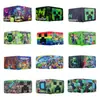 Carteira Dobrável Curta Minecraft Jogo Creeper Estudante Couro PU Porta Moedas Cartões Carteira