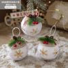 Nova bolsa de rede xadrez para bolas de Natal transfronteiriça espuma de linho bola de Natal decorações de árvore de Natal agulhas de pinheiro pinhas pingente atacado