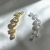 Collar con Colgante de Corazón con Incrustaciones de Circonita, Lazo, Gota de Agua, Cadena para Teléfono, Abalorio Separador, Color Dorado Real que Conserva el Color, Accesorios DIY