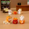 Paisaje en miniatura, decoraciones creativas de Año Nuevo, adornos de caja sorpresa de gatito naranja lindos y auspiciosos, accesorios para coches y escritorios
