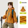 Chaqueta a Prueba de Tres Cosas para Bebé Dudu Ropa de Otoño Chaqueta Cálida para Niños Abrigo de Exterior para Niños Nuevo Estilo Ropa de Moda para Niñas