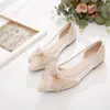 Zapatos Planos de Malla con Cordones y Lazo 2025 Verano Nuevos Transpirables Puntiagudos Estilo Chanel Mocasines Elegantes