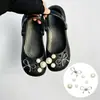 Accesorios para zapatos tipo ballet perforados DIY, accesorios de perlas y pedrería, hebillas de zapato desmontables de alta gama y decoraciones para la superficie del zapato