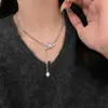 Collar de Acero de Titanio que No se Desvanece, Diseño Empress Dowager Saturno para Mujer, Accesorio Versátil de Diseño Moderno y Único, Estilo Simple y Elegante